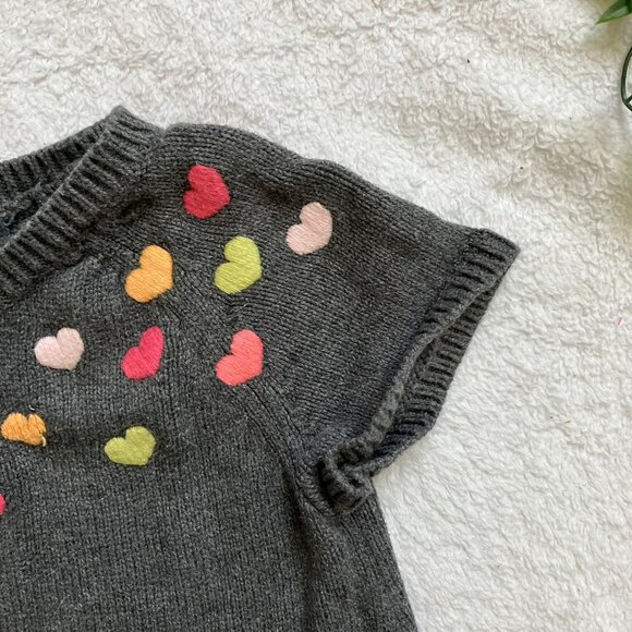 Gymboree 2T Grey Heart Knit Dress Embroidery GUC Toddler Girl - Picture 2 of 16